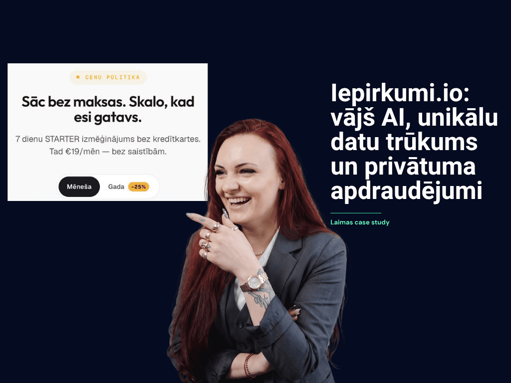 Iepirkumi.io: Weak AI, Lack of Unique Data, and Privacy Risks